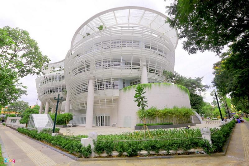 Toàn cảnh bên ngoài Nhà văn hóa thiếu nhi TP.HCM tại 169 Nam Kỳ Khởi Nghĩa, Quận 3